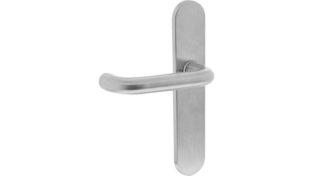 Gatdeel links Rond op schild verdekt ovaal 220x42mm blind rvs