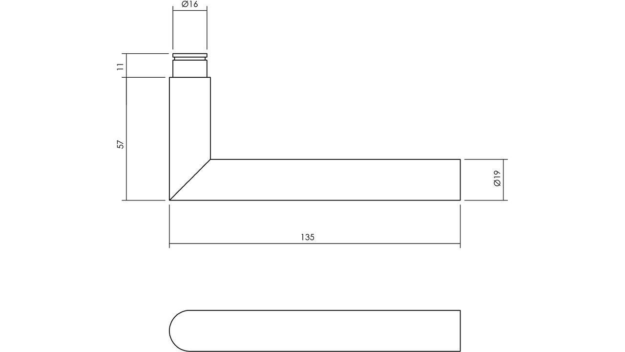 Gatdeel Hoek 90°ø19mm tbv. espagnolet RVS