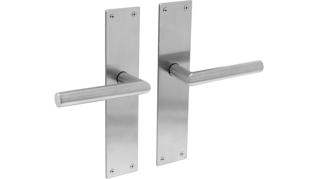 Deurkruk Jura met schild rechthoekig 250x55x2mm blind rvs