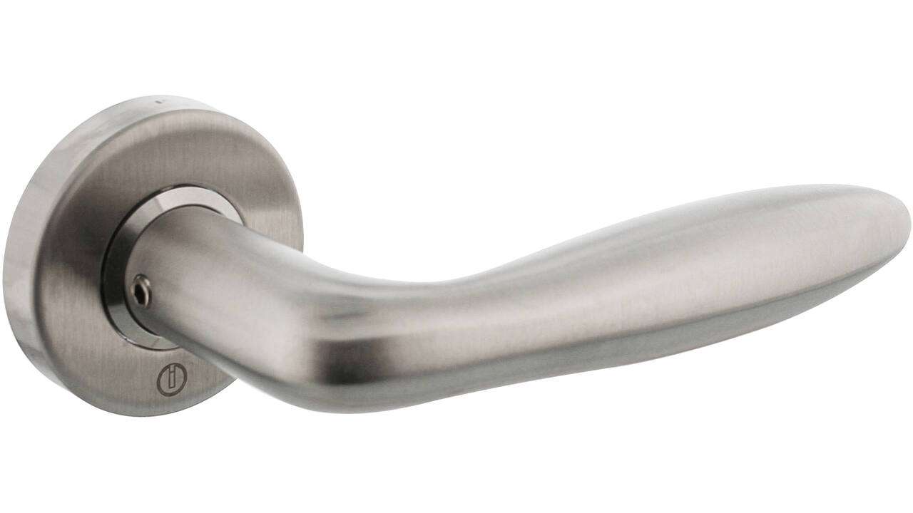 Deurkruk Jupiter op rozet verdekt ø53x10mm rvs