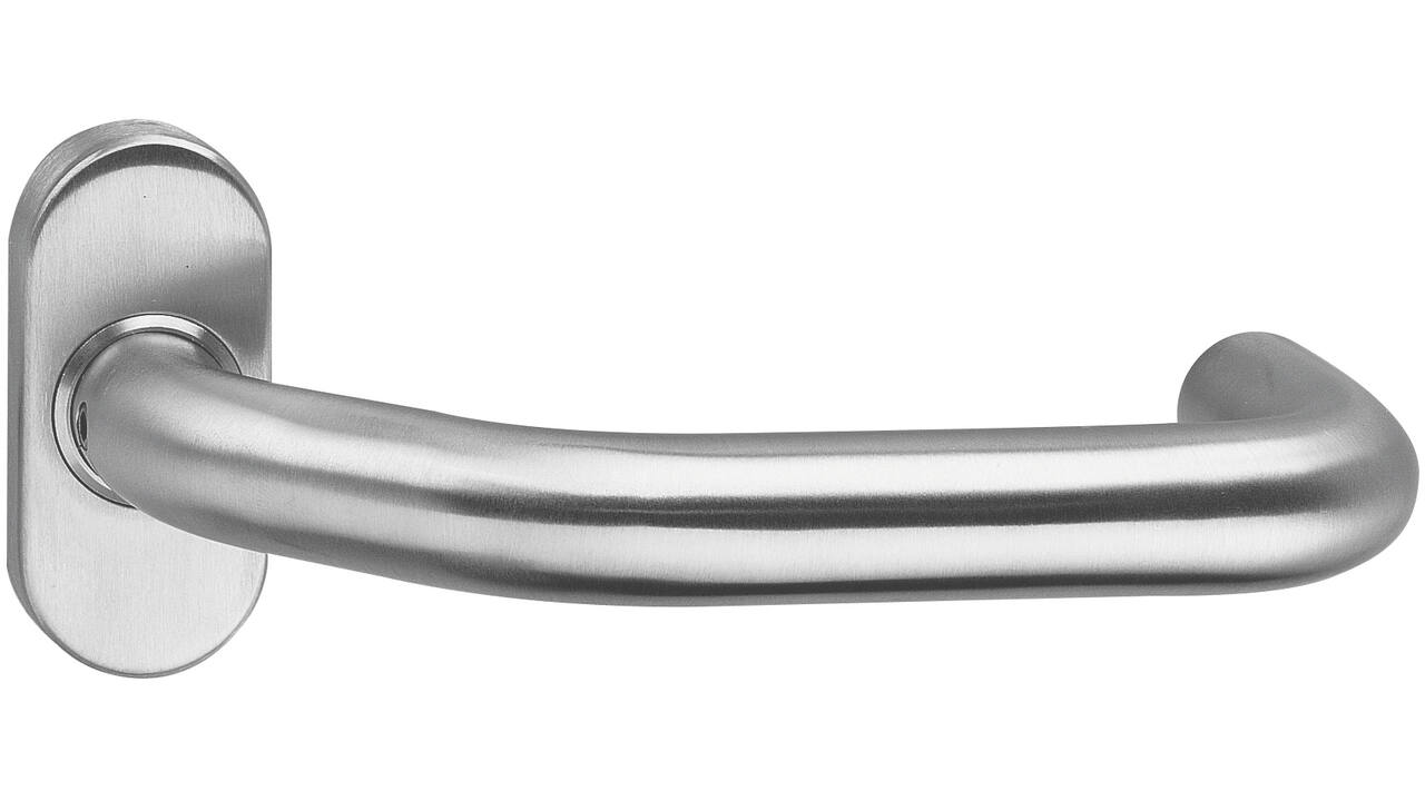 Deurkruk Verkropt op rozet verdekt ovaal 65x30x10mm rvs
