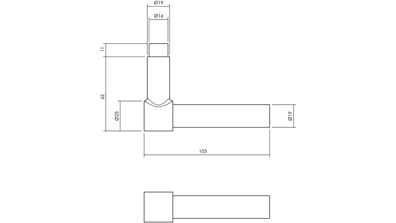 Gatdeel L-recht model tbv espagnolet RVS