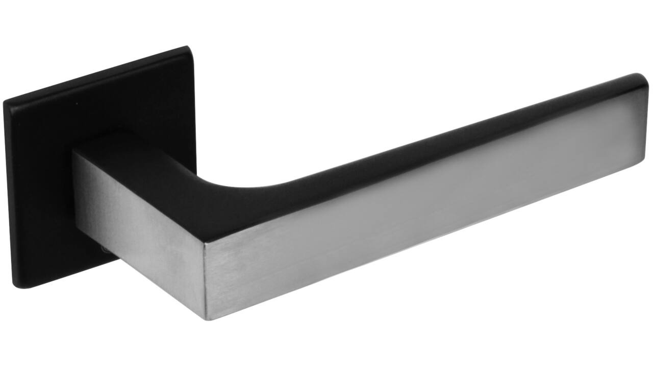Gatdeel rechts Moors No.1 met rozet verdekt 50x50x5mm met nokken rvs/structuur zwart