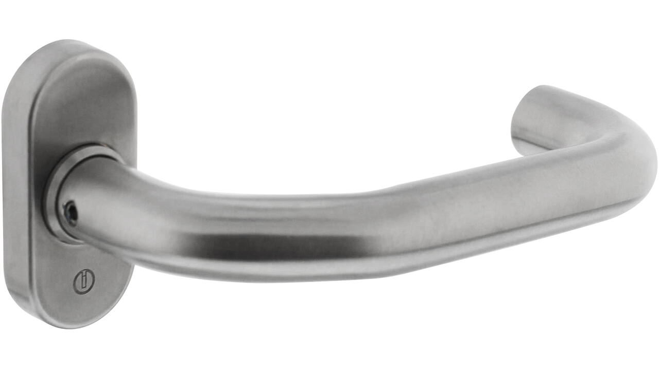 Gatdeel Verkropt brandvertragend 9mm op rozet verdekt ovaal 65x30x10mm rvs
