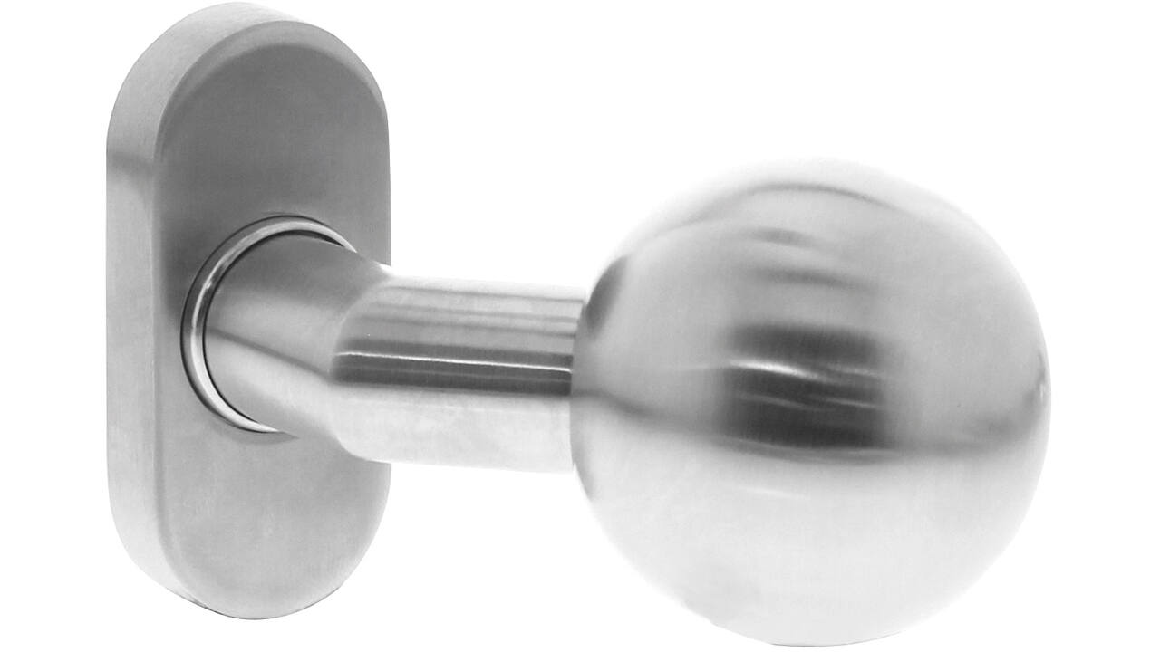 Knoprozet verdekt brandvertragend ovaal 65x30x10mm met vaste knop bol/schuin rvs