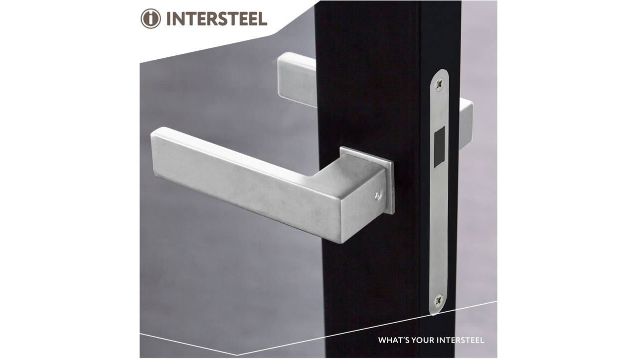Deurkruk Amsterdam met rozet zelfklevend 30x30x3mm rvs
