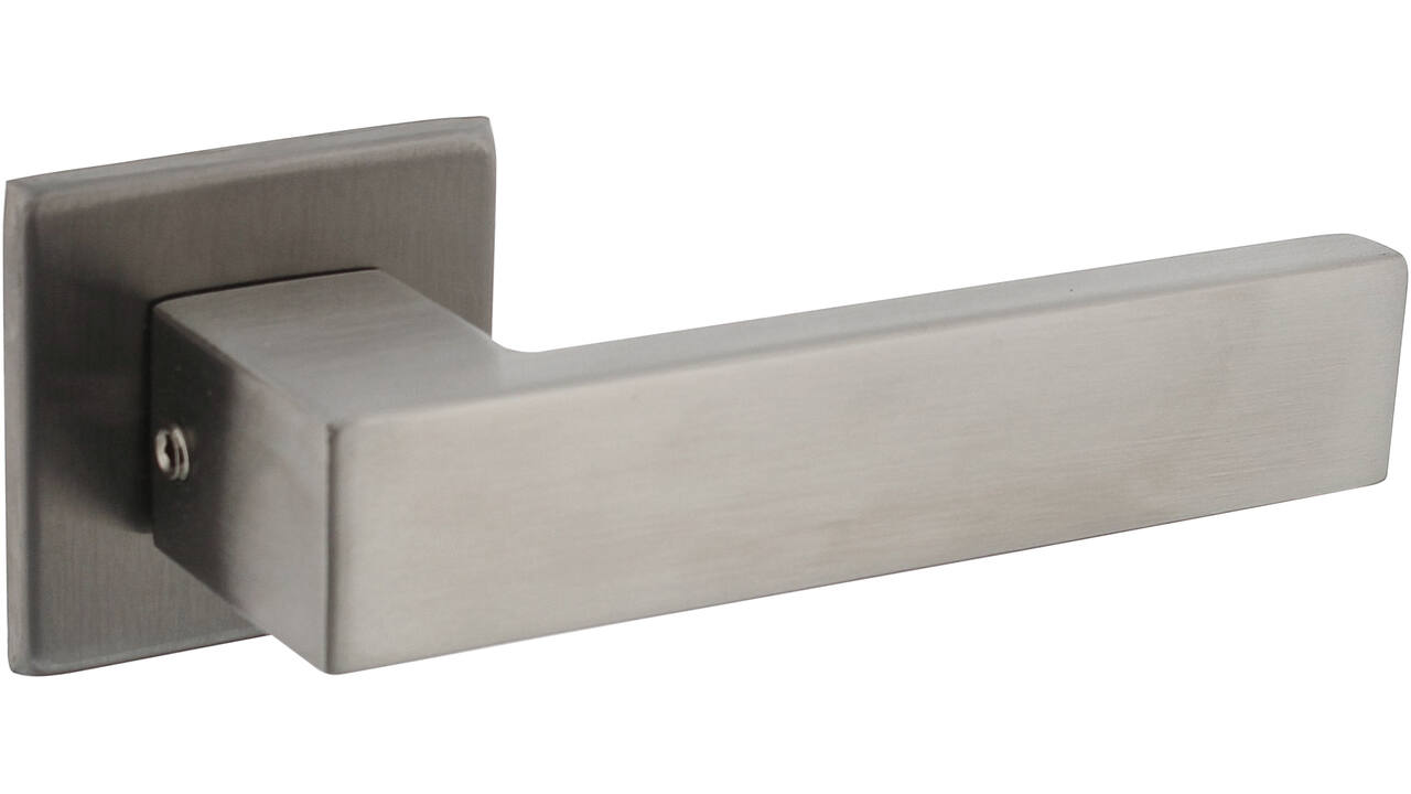 Deurkruk Amsterdam met rozet verdekt 50x50x5mm met nokken rvs