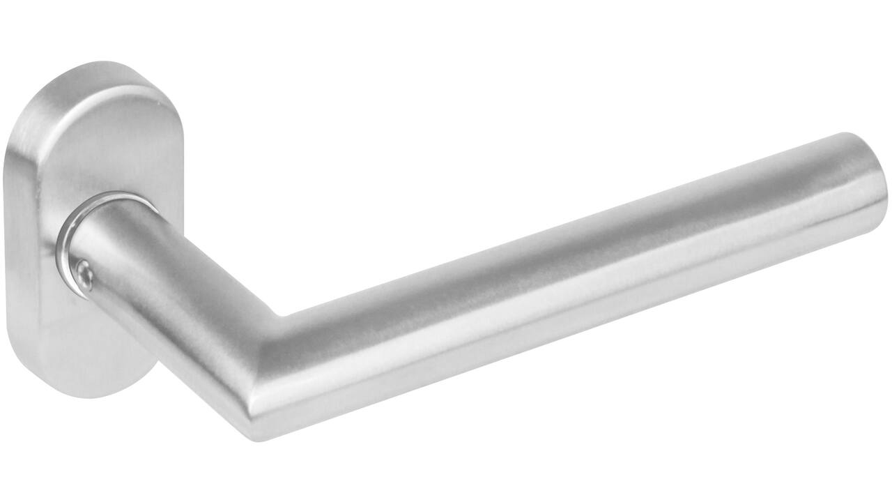 Deurkruk Jura op rozet verdekt ovaal 65x30x10mm rvs