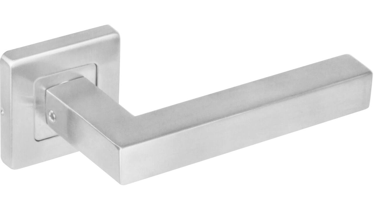 Deurkruk Vierkant op rozet verdekt 53x53x8mm met nokken rvs