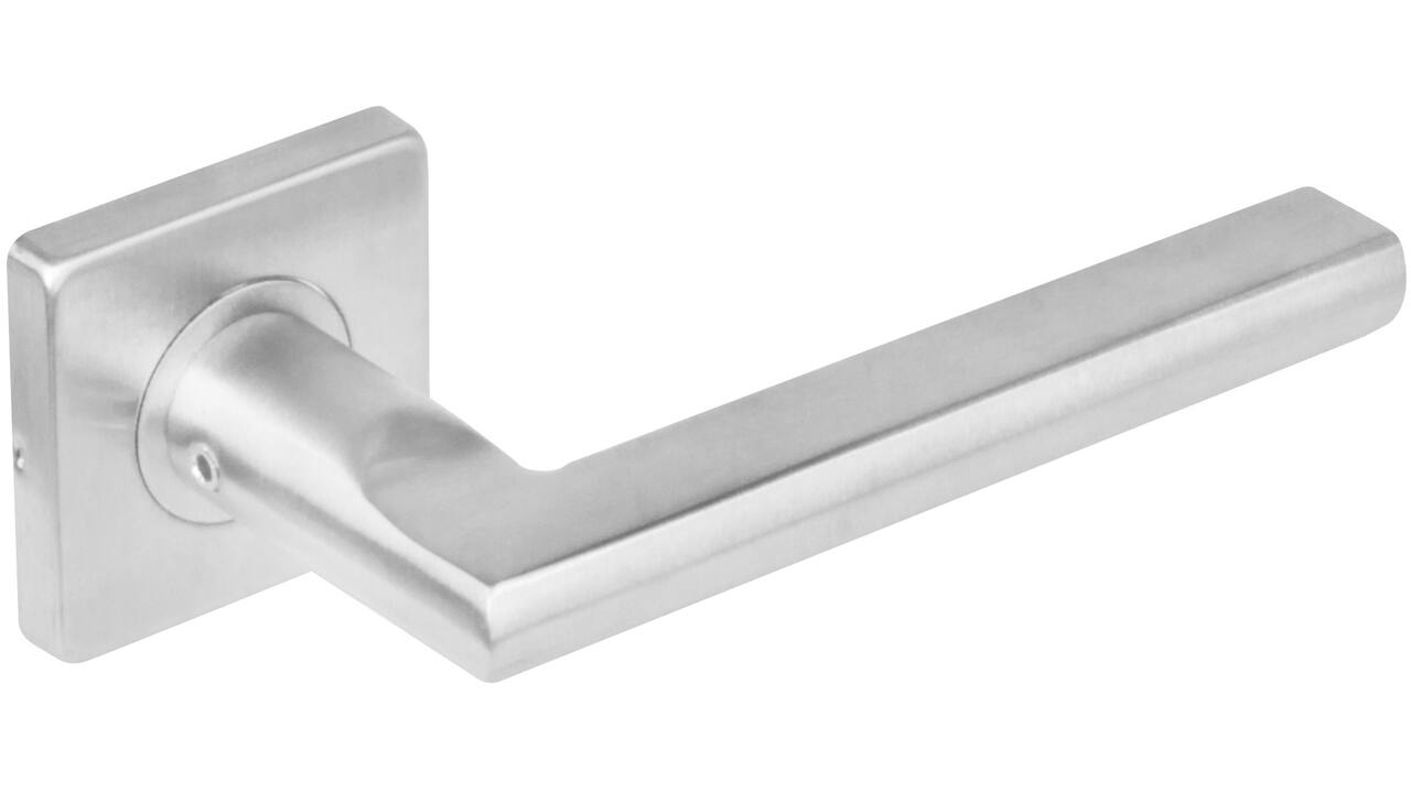 Deurkruk Hoek 90°/plat op rozet verdekt 53x53x8mm met nokken rvs