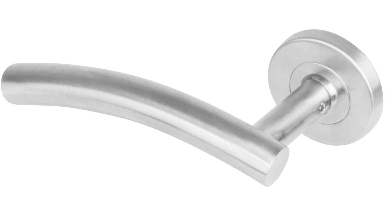 Gatdeel links Gebogen op rozet verdekt ø53x8mm met nokken EN1906/4 rvs