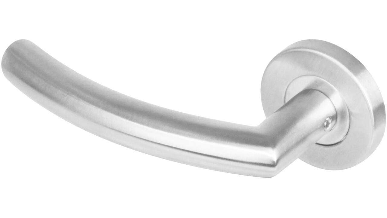 Gatdeel links Half rond/90° op rozet verdekt ø53x8mm met nokken EN1906/4 rvs