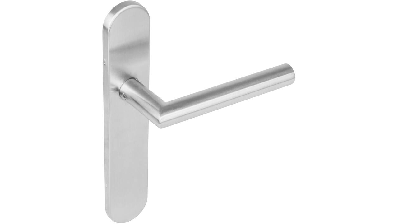 Gatdeel links Jura op schild verdekt ovaal 219x40mm met nokken blind rvs EN1906/4