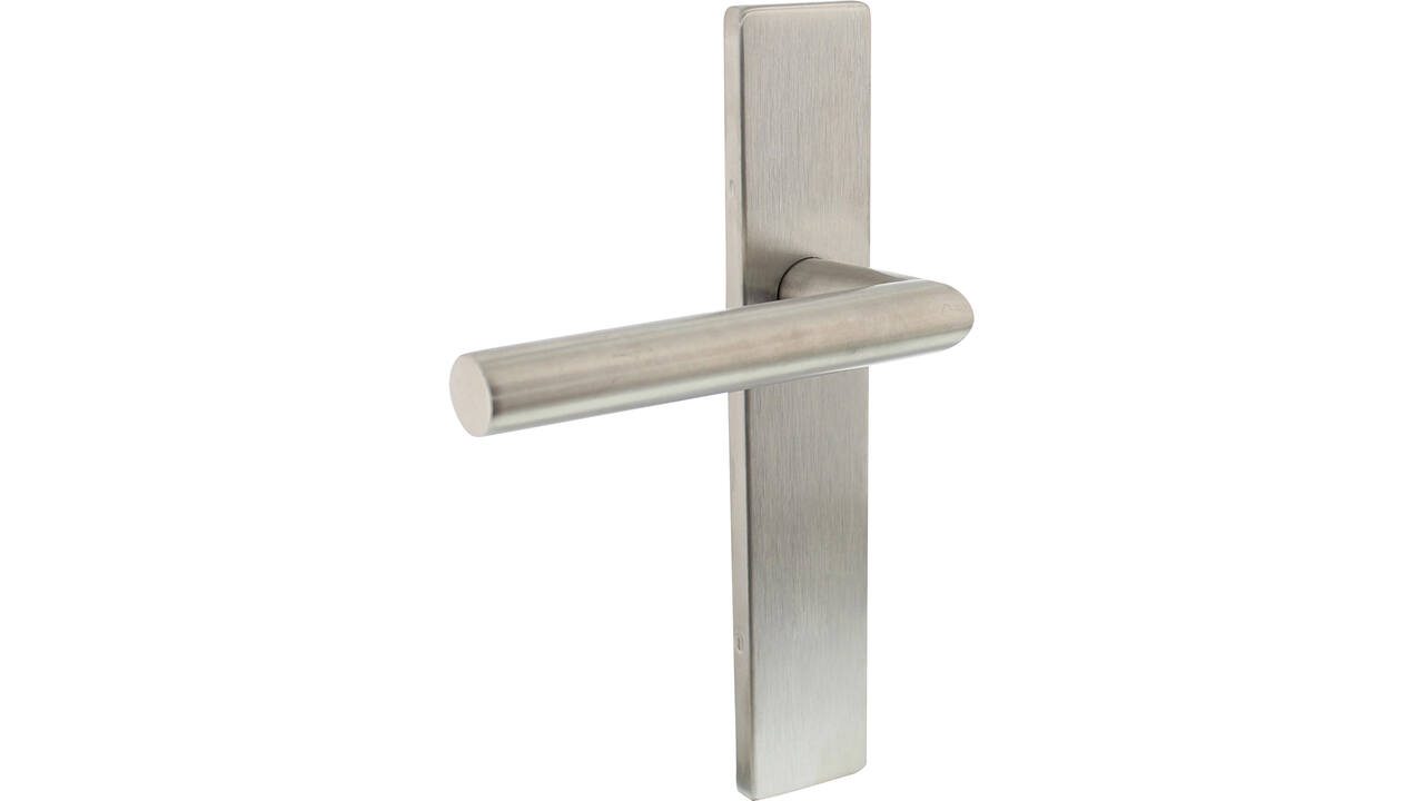 Gatdeel links Jura op schild verdekt rechthoekig 219x40mm met nokken blind rvs EN1906/4