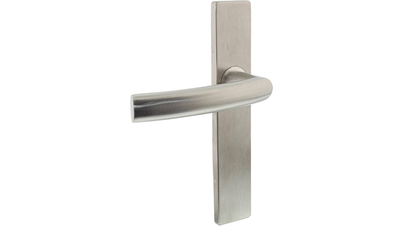 Gatdeel links Blok op schild verdekt rechthoekig 219x40mm met nokken blind rvs EN1906/4