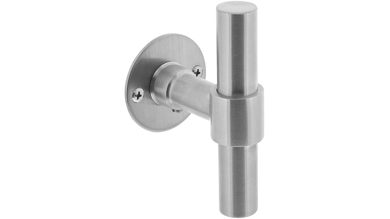 Gatdeel T recht met rozet Ø51x2mm rvs