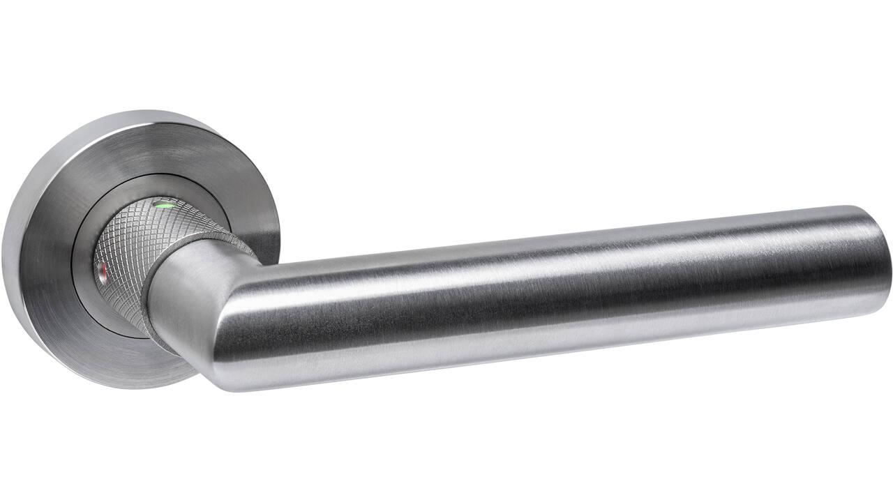 Deurkruk Prolock Sicura ø22mm met blokkeer mechanisme op rozet verdekt ø53x10mm met nokken rvs