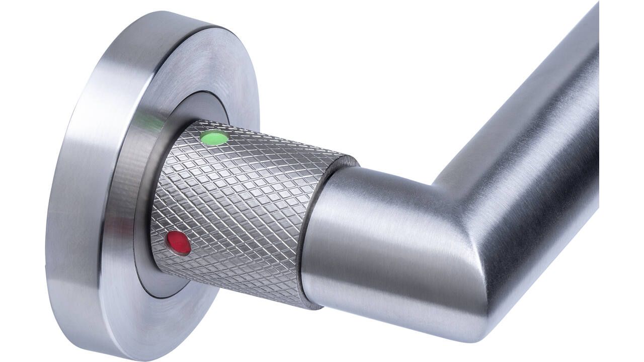 Deurkruk Prolock Sicura ø22mm met blokkeer mechanisme op rozet verdekt ø53x10mm met nokken rvs