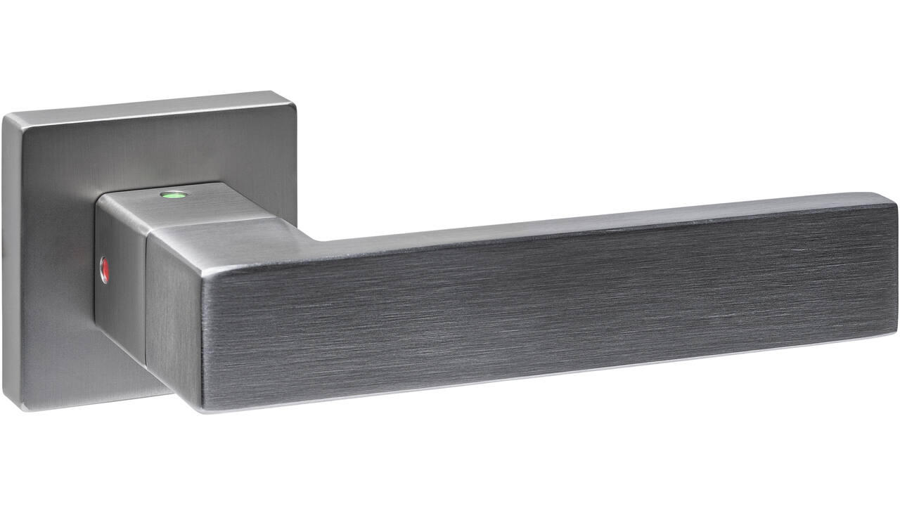Deurkruk Prolock Cunera met blokkeer mechanisme op rozet verdekt 52x52x10mm met nokken rvs