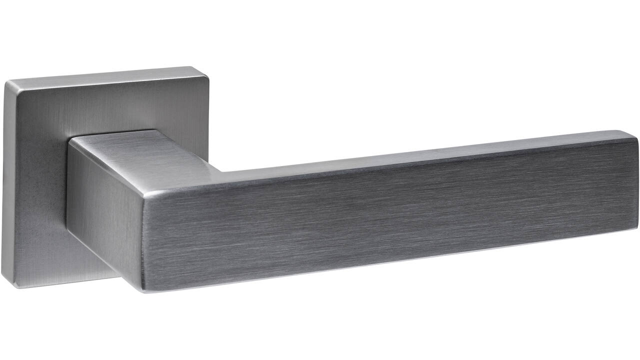 Deurkruk Cunera zonder blokkeer mechanisme op rozet verdekt 52x52x10mm met nokken rvs