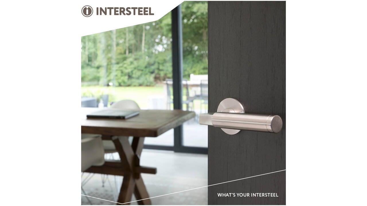 Deurkruk Baustil op rozet verdekt met magneet ø55x3mm met nokken rvs