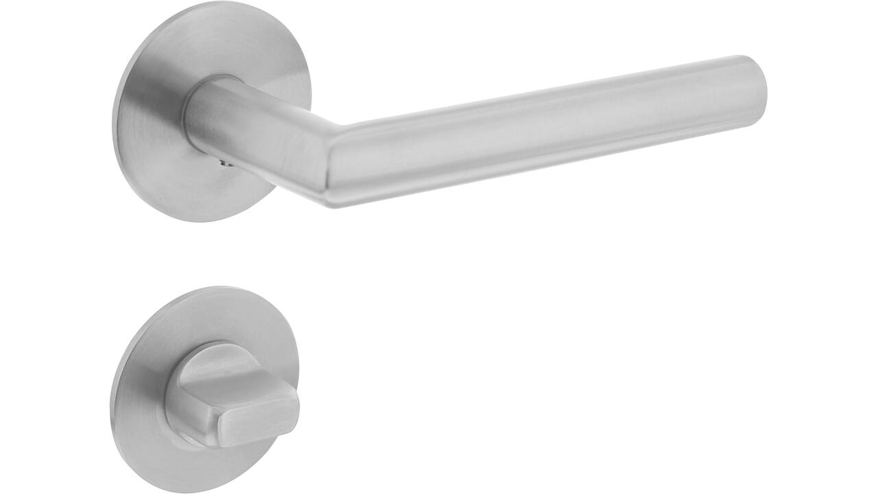 Deurkruk Jura op rozet verdekt met magneet ø55x3mm met nokken en WC-sluiting met stift 7x7mm rvs
