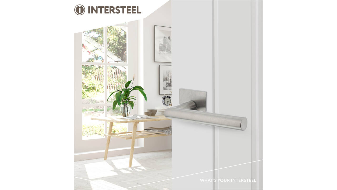 Deurkruk Jura op rozet verdekt met magneet 55x55x3mm met nokken rvs