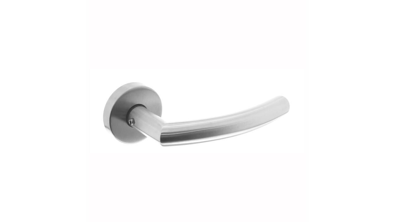 Deurkruk Half rond/90° met rozet verdekt ATP ø51x10mm met nokken rvs