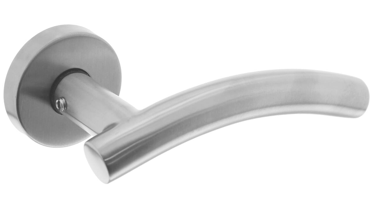 Deurkruk Gebogen met rozet verdekt ATP ø51x10mm met nokken rvs