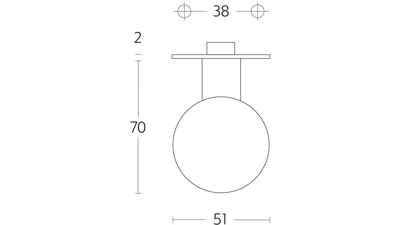 Knoprozet Ø51x2mm met vaste knop bol rvs