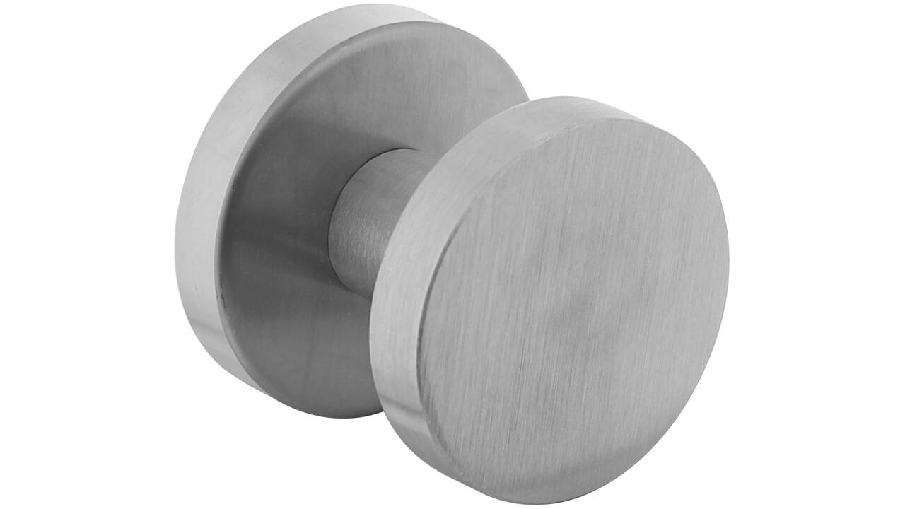 Knoprozet verdekt ø53x10mm met nokken en vaste knop plat met wisselstift rvs