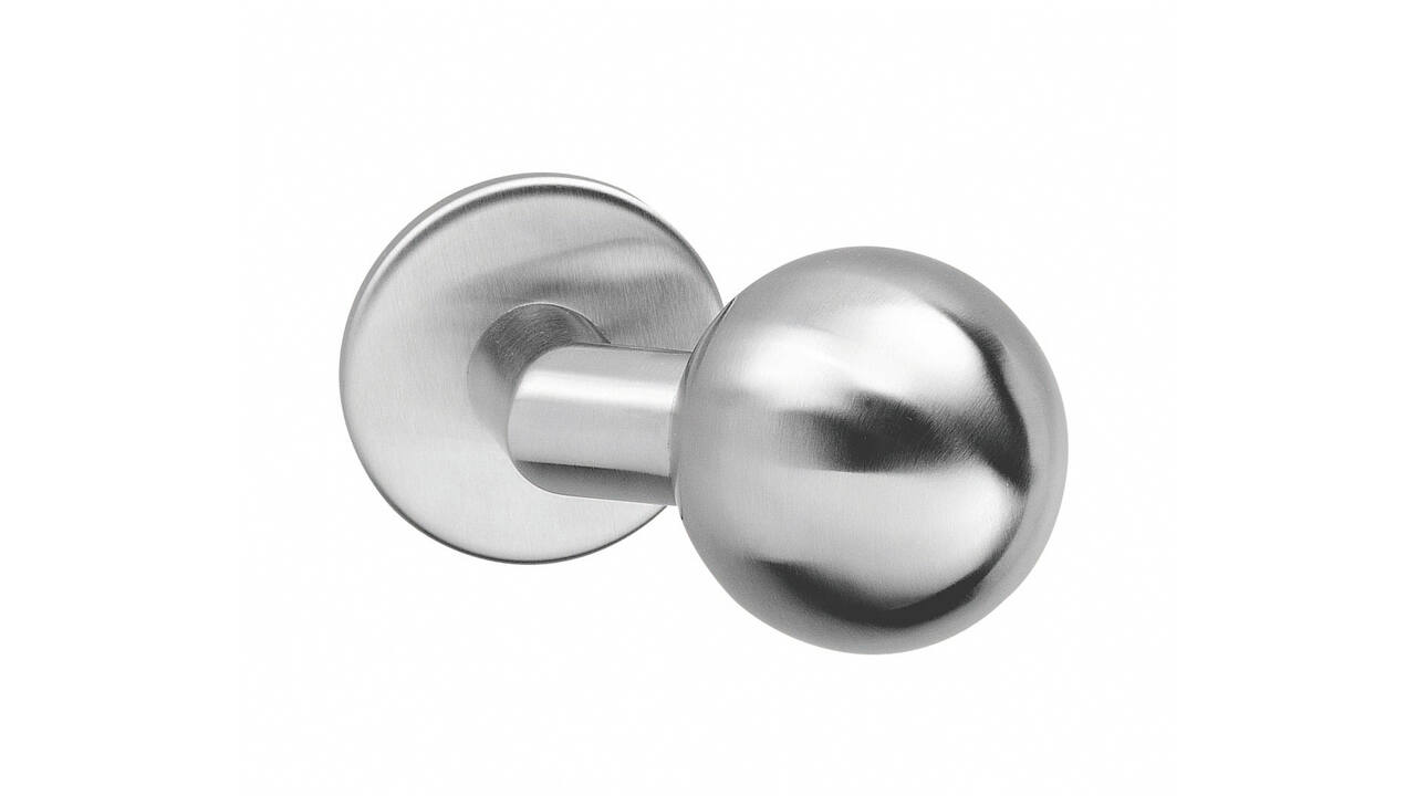 Knoprozet verdekt ø53x5mm met nokken en vaste knop bol/schuin rvs