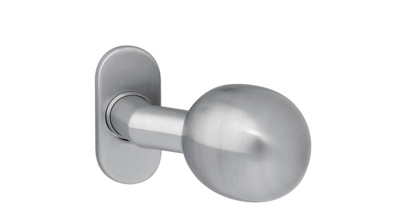 Knoprozet verdekt ovaal 65x30x5mm met vaste knop bol/schuin rvs