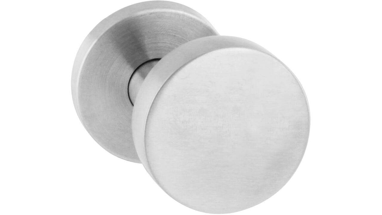 Knoprozet verdekt ø55x8mm met nokken en vaste knop plat excentrisch met wisselstift rvs