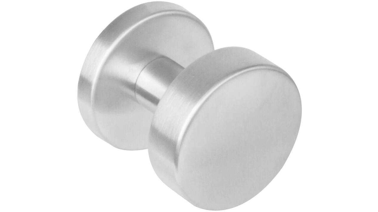 Knoprozet verdekt ø53x8mm met nokken en vaste knop plat met wisselstift rvs
