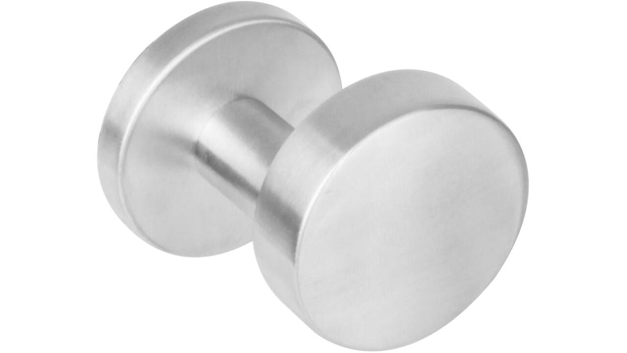 Knoprozet verdekt ø53x8mm met nokken en vaste knop plat excentrisch met wisselstift rvs