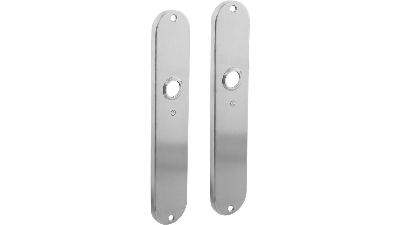 Schilden ovaal 220x41x8mm blind rvs