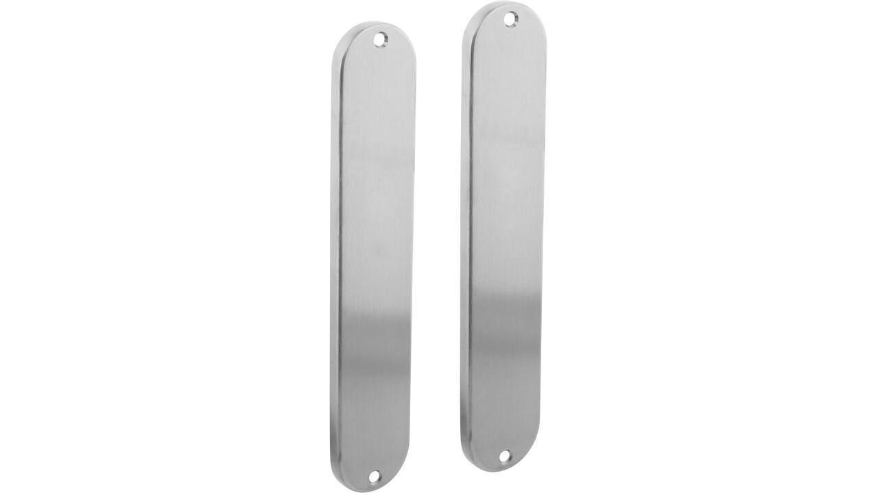 Schilden ovaal 220x41x8mm geheel blind rvs