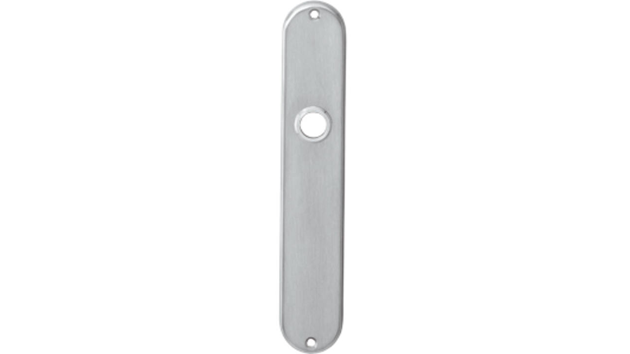 Schilden ovaal 220x41x8mm sleutelgat 72mm rvs