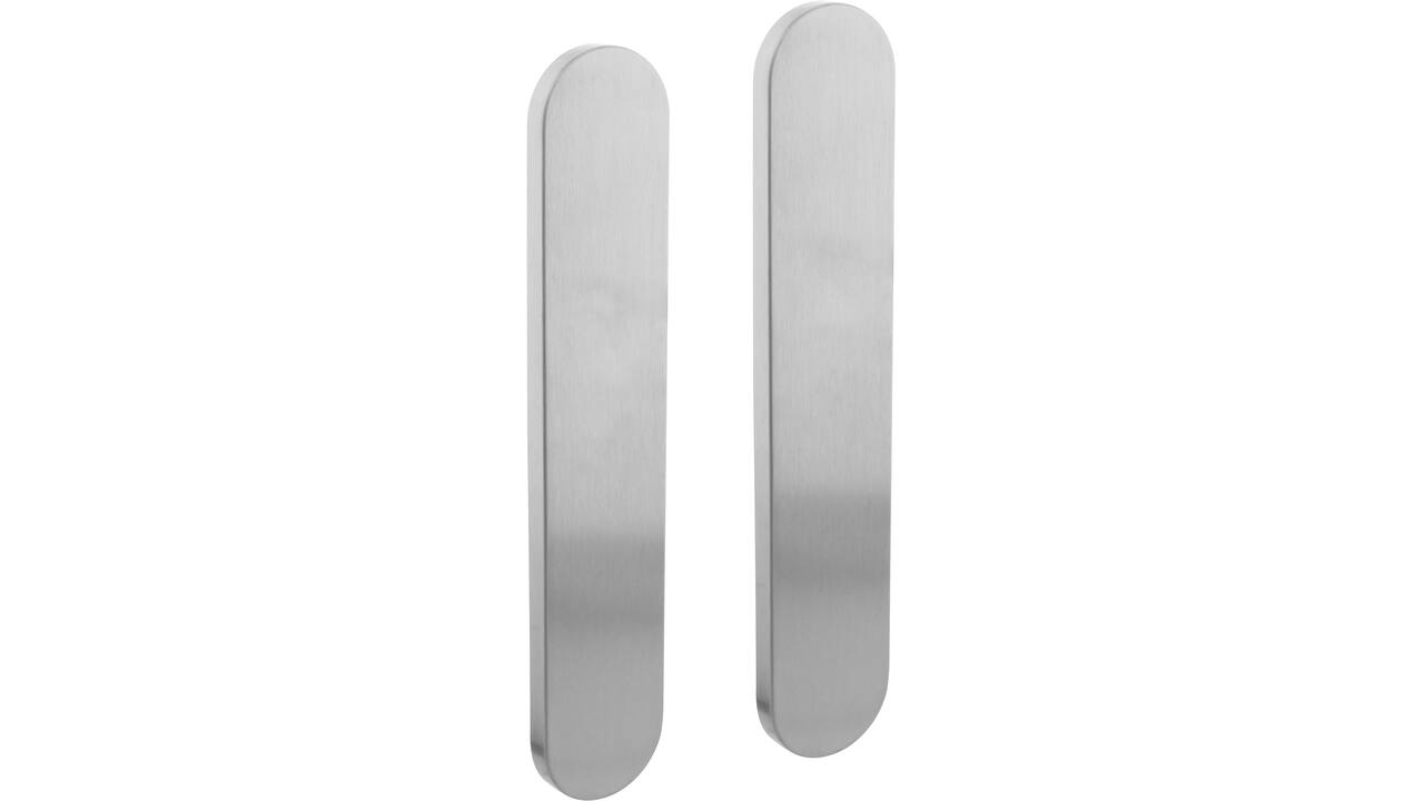 Schilden ovaal verdekt 220x42x8mm geheel blind rvs