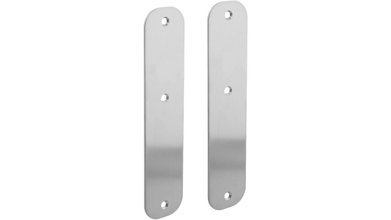 Schilden afgerond 190x42x2mm geheel blind rvs