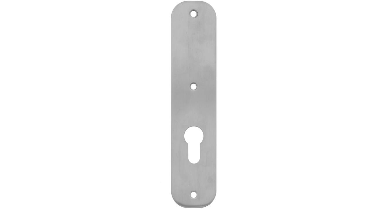 Schilden afgerond 190x42x2mm profielcilindergat 72mm rvs