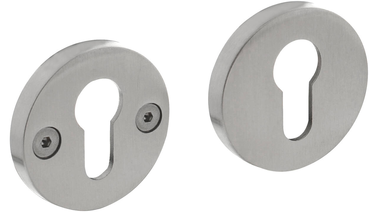 Cilinderrozetten éénzijdig verdekt ø55x8mm met nokken ø8mm rvs