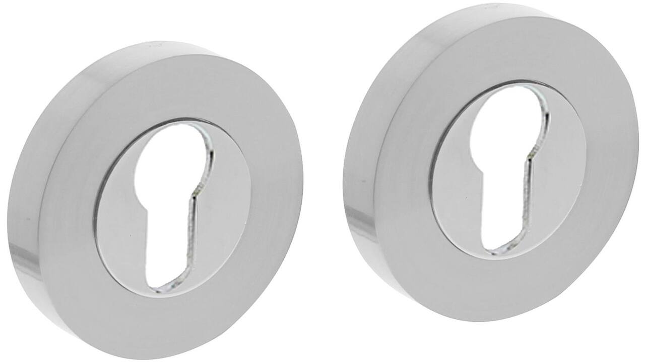 Cilinderrozetten verdekt ø53x10mm met nokken rvs