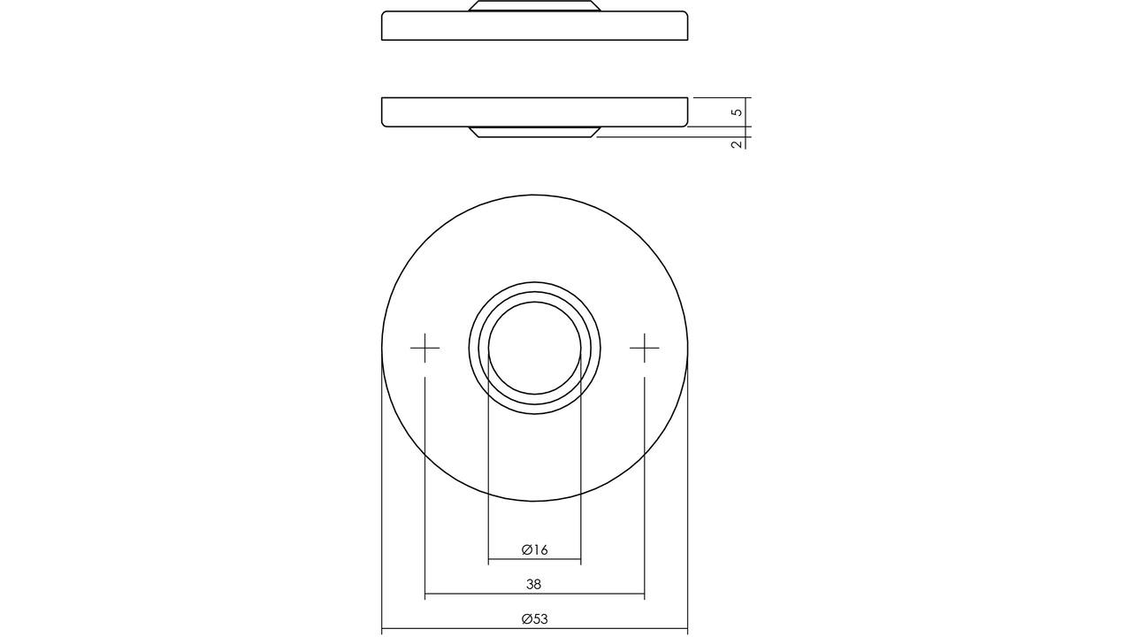 Rozetten verdekt ø53x5mm rvs