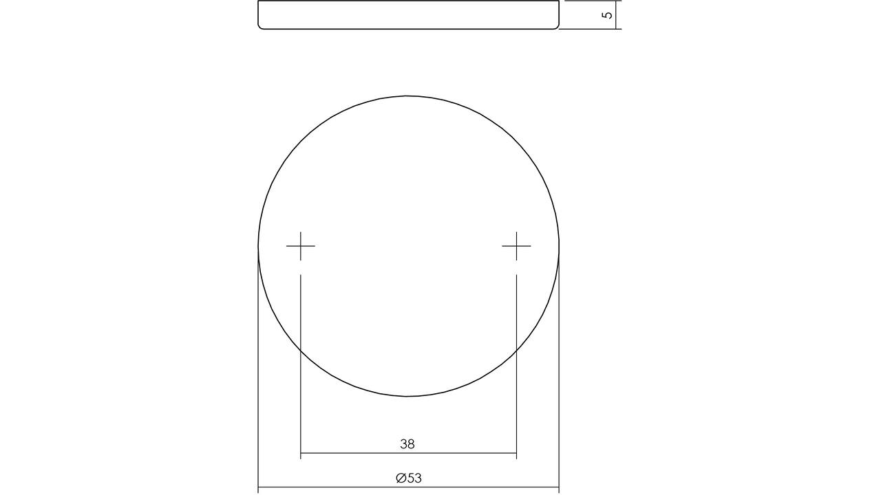 Afdekrozet verdekt ø53x5mm rvs