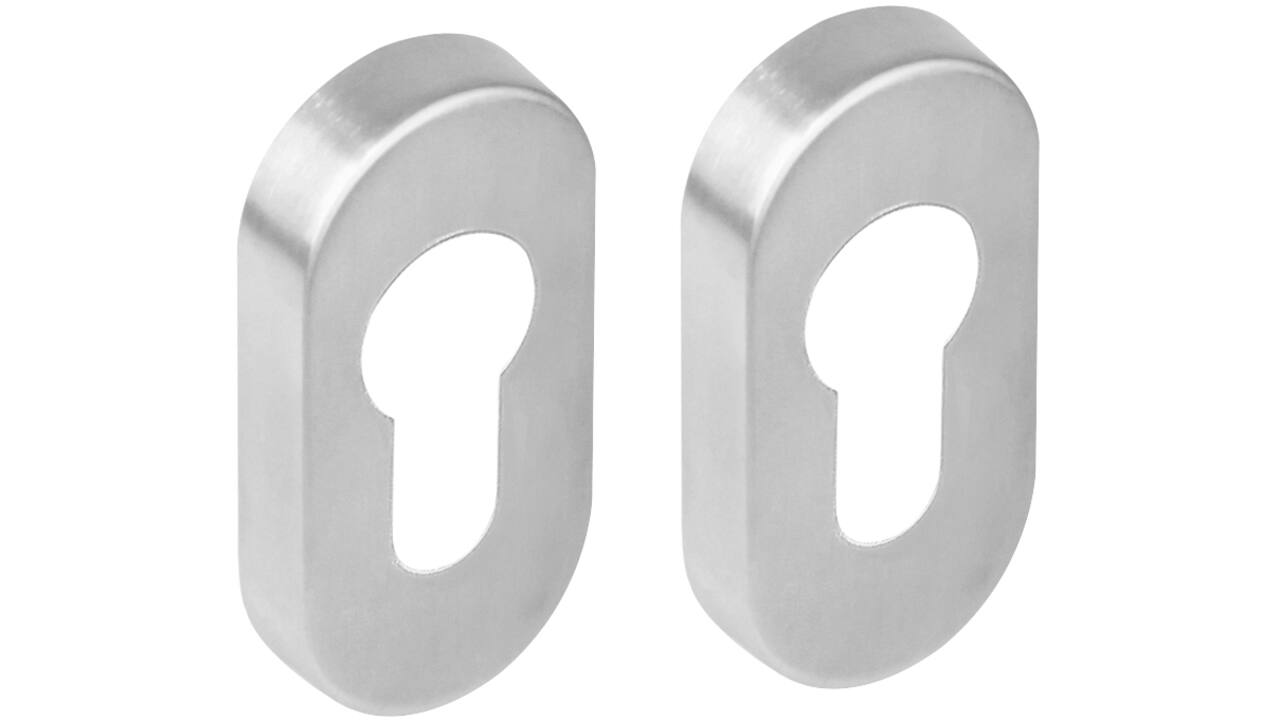 Cilinderrozetten verdekt ovaal 65x30x10mm rvs
