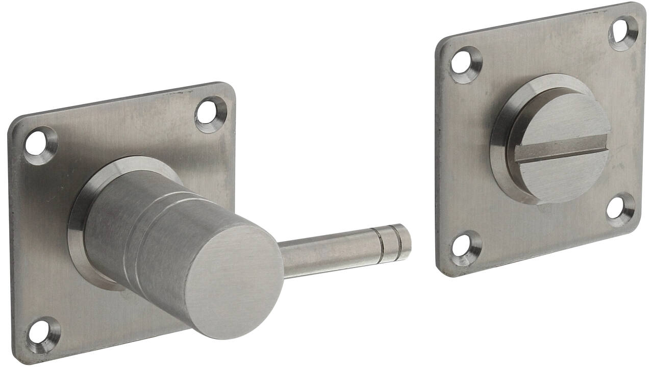 WC-sluiting 42x42x2mm met stift 8x8mm rvs