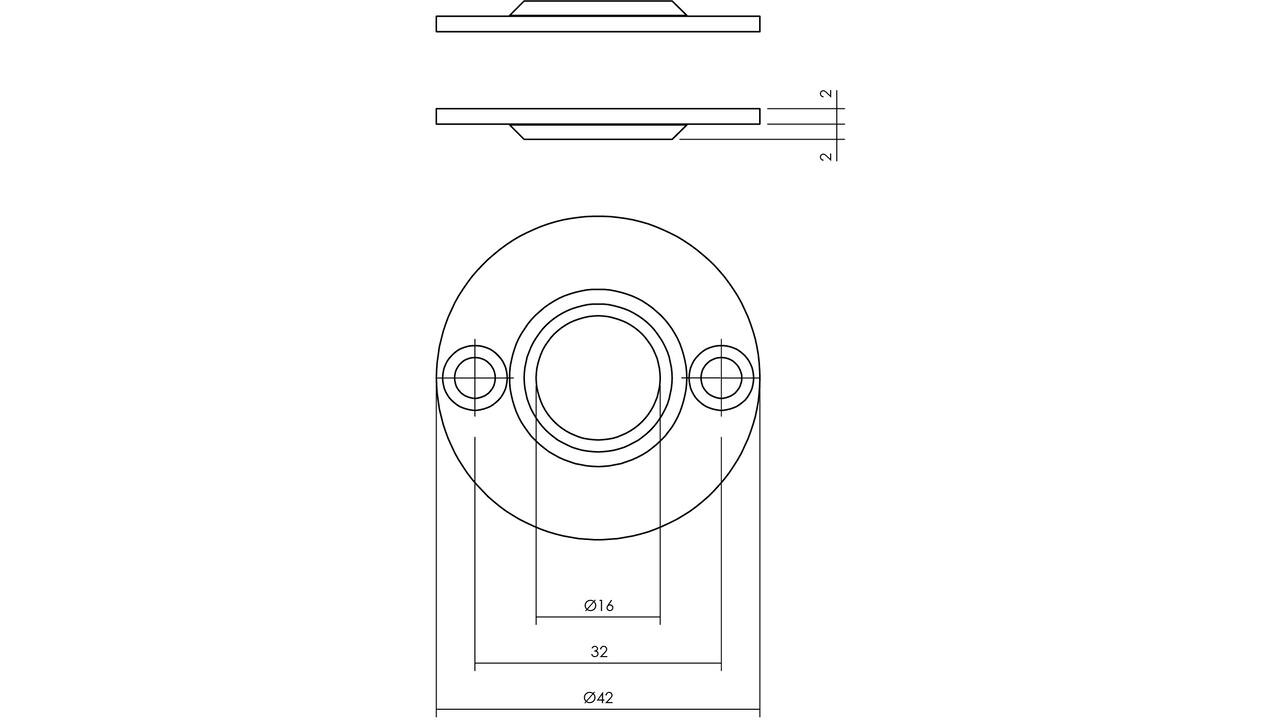Rozetten ø42x2mm rvs