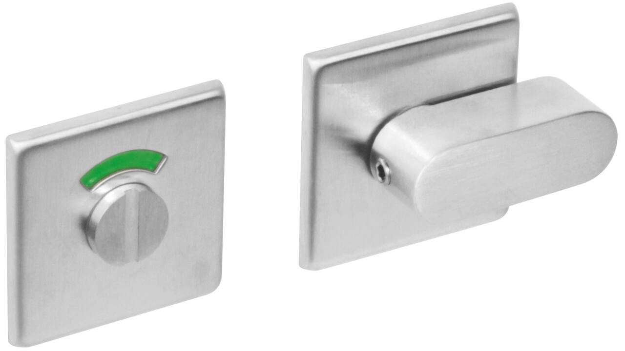 WC-sluiting verdekt 50x50x5mm met comfortknop en stift 8x8mm rvs